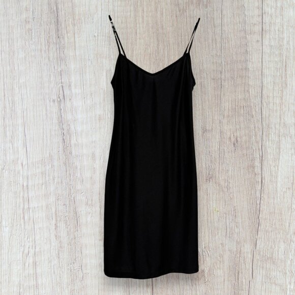 Vintage Y2K Betsey Johnson Black Lace Overlay Dress Slip Puff Sleeve Ruffle Trim - Picture 9 of 11